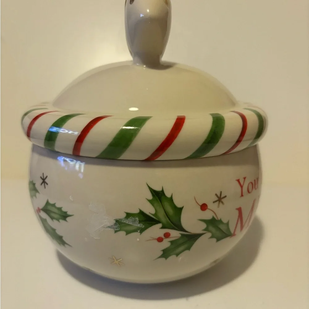 Lenox Christmas “You had me at Meow” Cat Treat Jar for Cat Lovers
